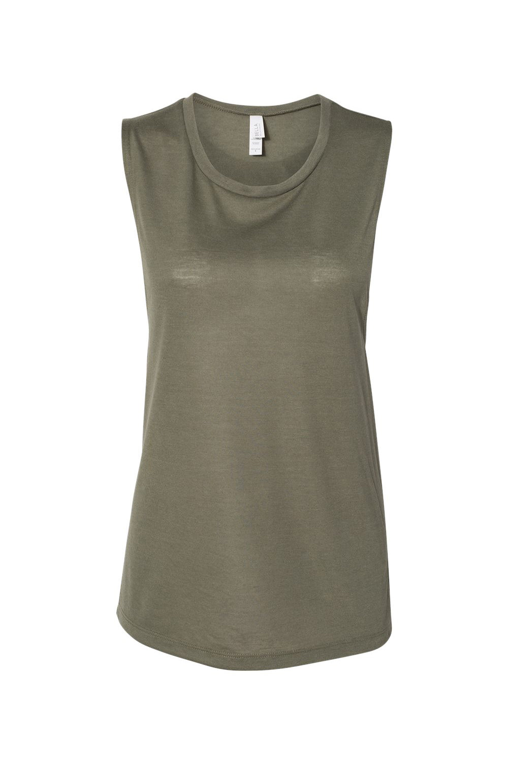 Bella + Canvas BC8803/B8803/8803 Womens Flowy Muscle Tank Top Military Green Flat Front