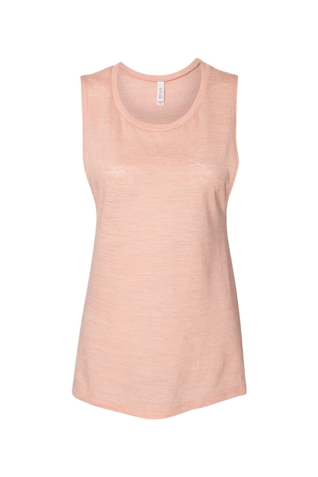 Bella + Canvas BC8803/8803 Womens Flowy Muscle Tank Top Peach Slub Flat Front