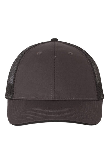 Valucap Hats S102 Mens Sandwich Bill Adjustable Trucker Hat Charcoal Grey/Black Flat Front