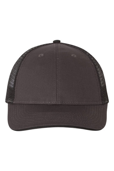 Valucap S102 Mens Sandwich Trucker Hat Charcoal Grey/Black Flat Front