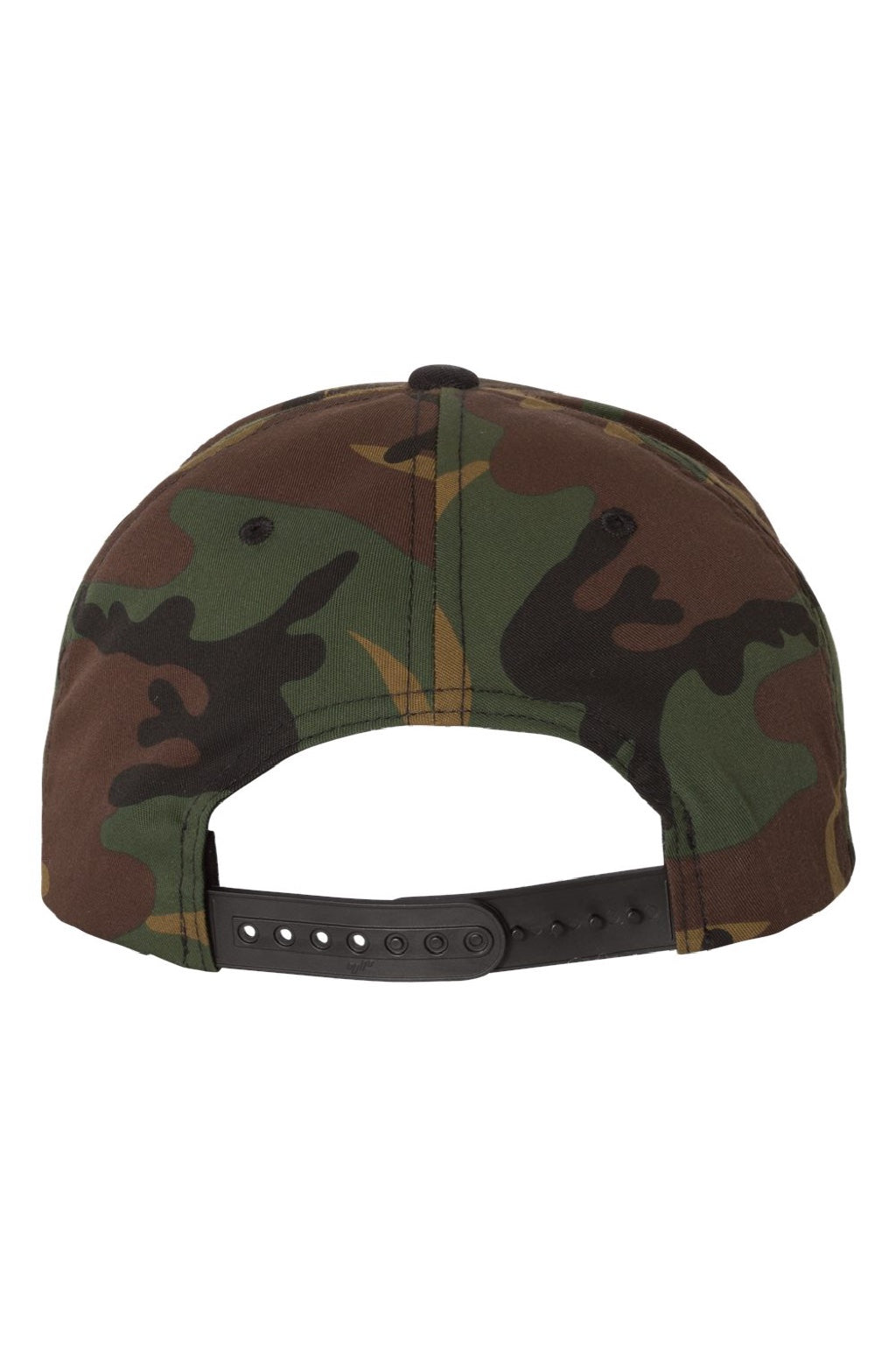 Yupoong Hats 6089/6089MT Mens Adjustable Hat Camo/Black Flat Back