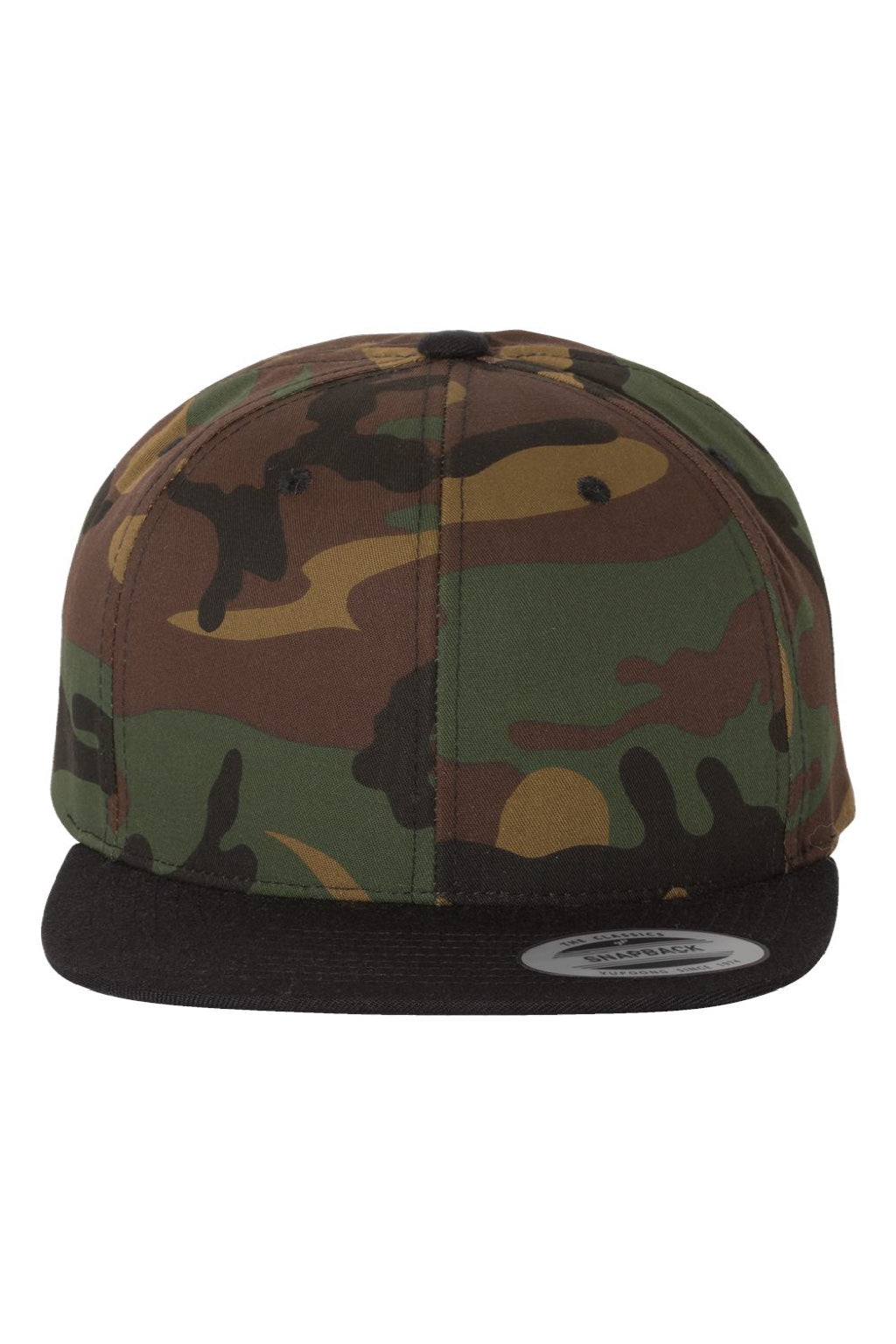 Yupoong Hats 6089/6089MT Mens Adjustable Hat Camo/Black Flat Front