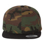 Yupoong Mens Premium Flat Bill Snapback Hat - Camo/Black - NEW