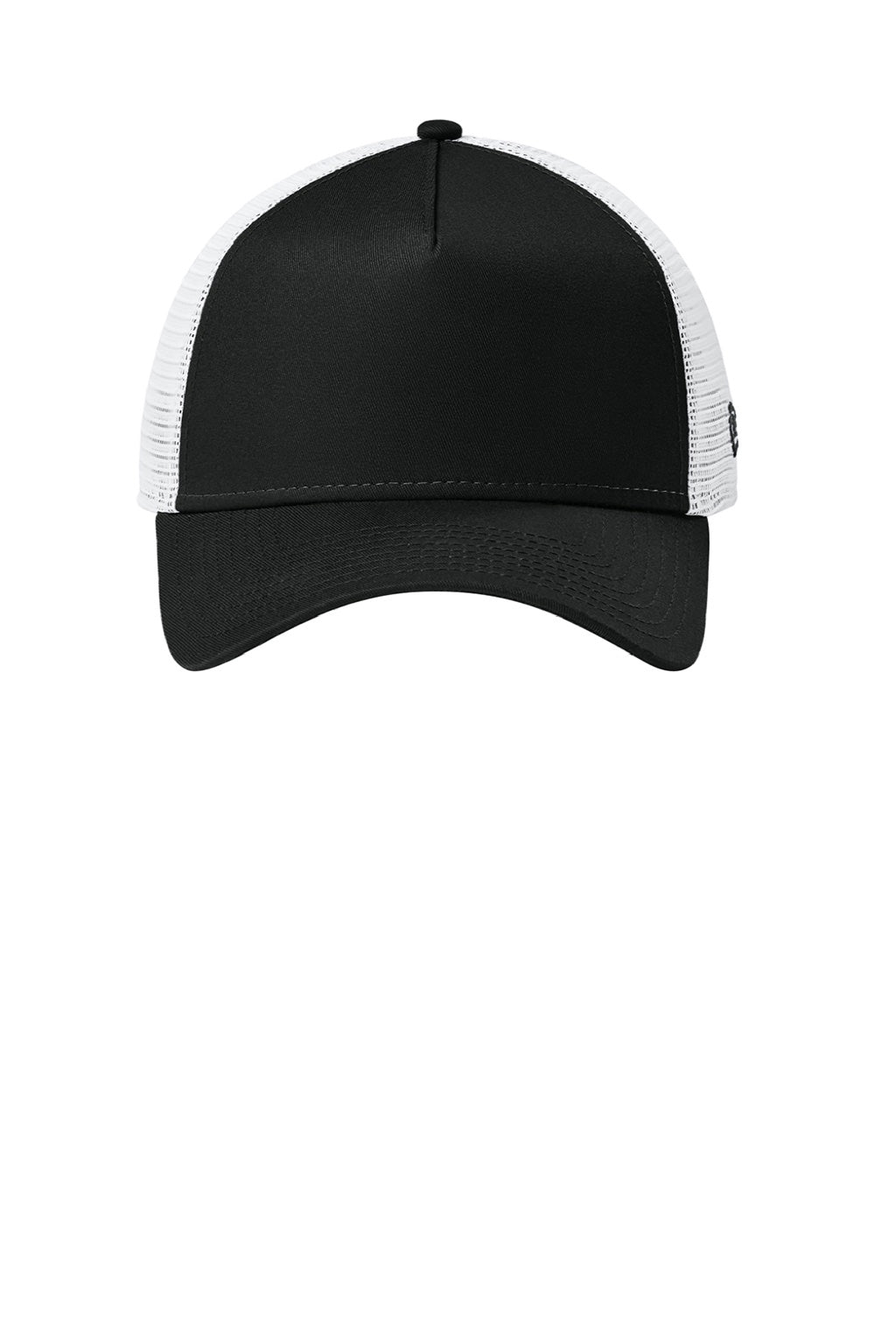 New Era Hats NE205 Mens Adjustable Trucker Hat Flag Black/White Flat Front
