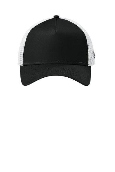 New Era Hats NE205 Mens Adjustable Trucker Hat Flag Black/White Flat Front