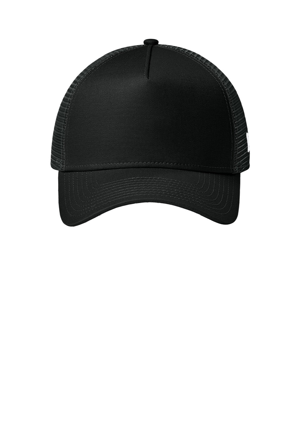 New Era Hats NE205 Mens Adjustable Trucker Hat Flag Black Flat Front