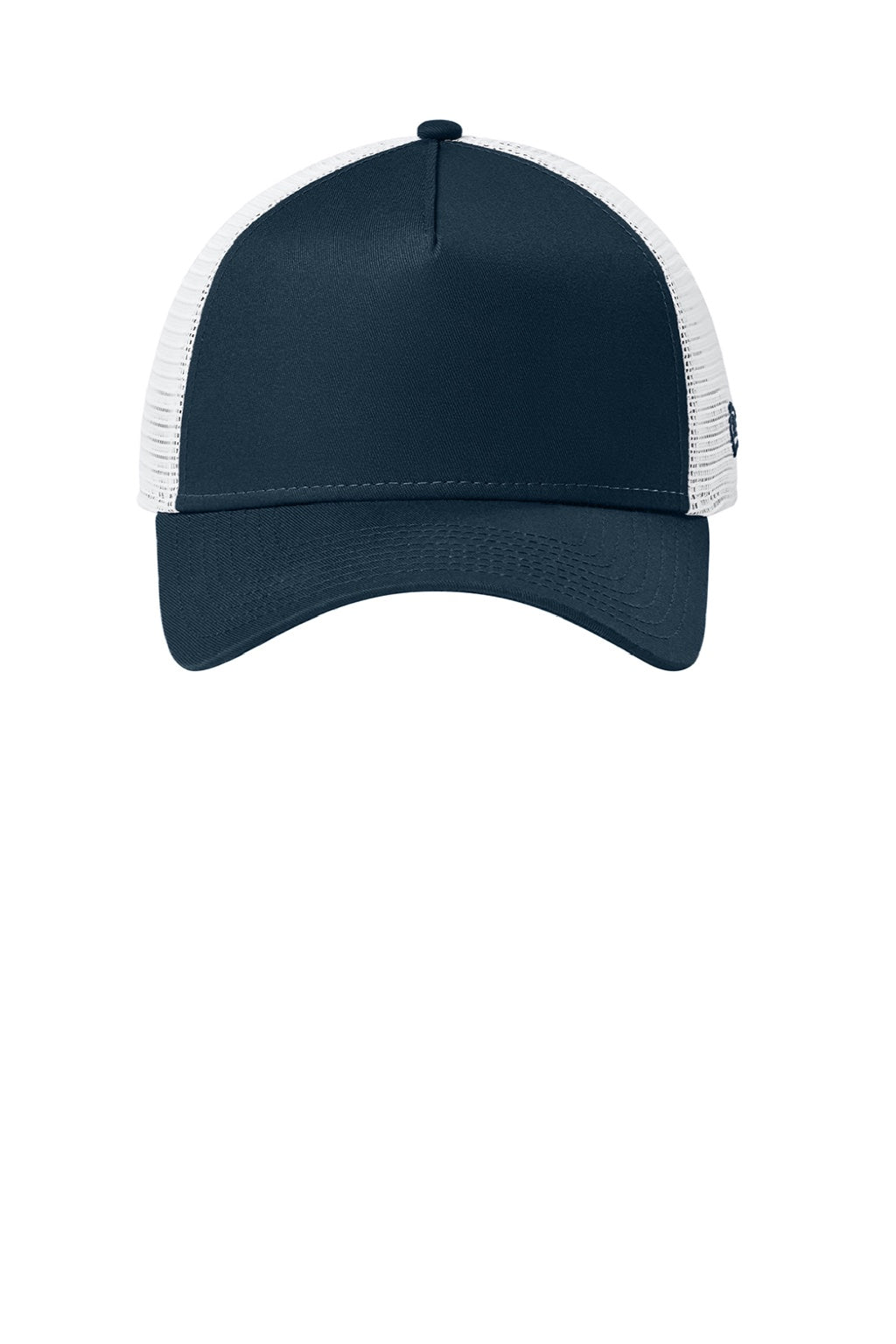 New Era Hats NE205 Mens Adjustable Trucker Hat Flag Deep Navy Blue/White Flat Front