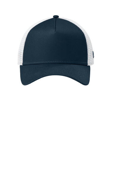 New Era Hats NE205 Mens Adjustable Trucker Hat Flag Deep Navy Blue/White Flat Front