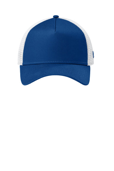 New Era Hats NE205 Mens Adjustable Trucker Hat Flag Royal Blue/White Flat Front
