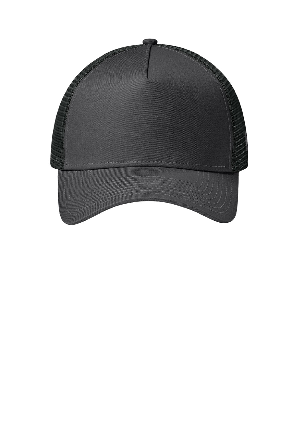 New Era Hats NE205 Mens Adjustable Trucker Hat Flag Graphite Grey/Black Flat Front