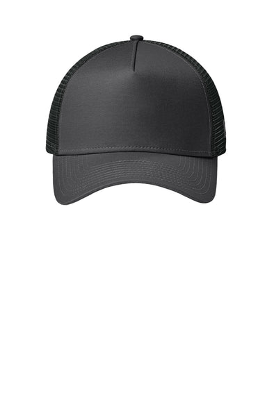 New Era Hats NE205 Mens Adjustable Trucker Hat Flag Graphite Grey/Black Flat Front