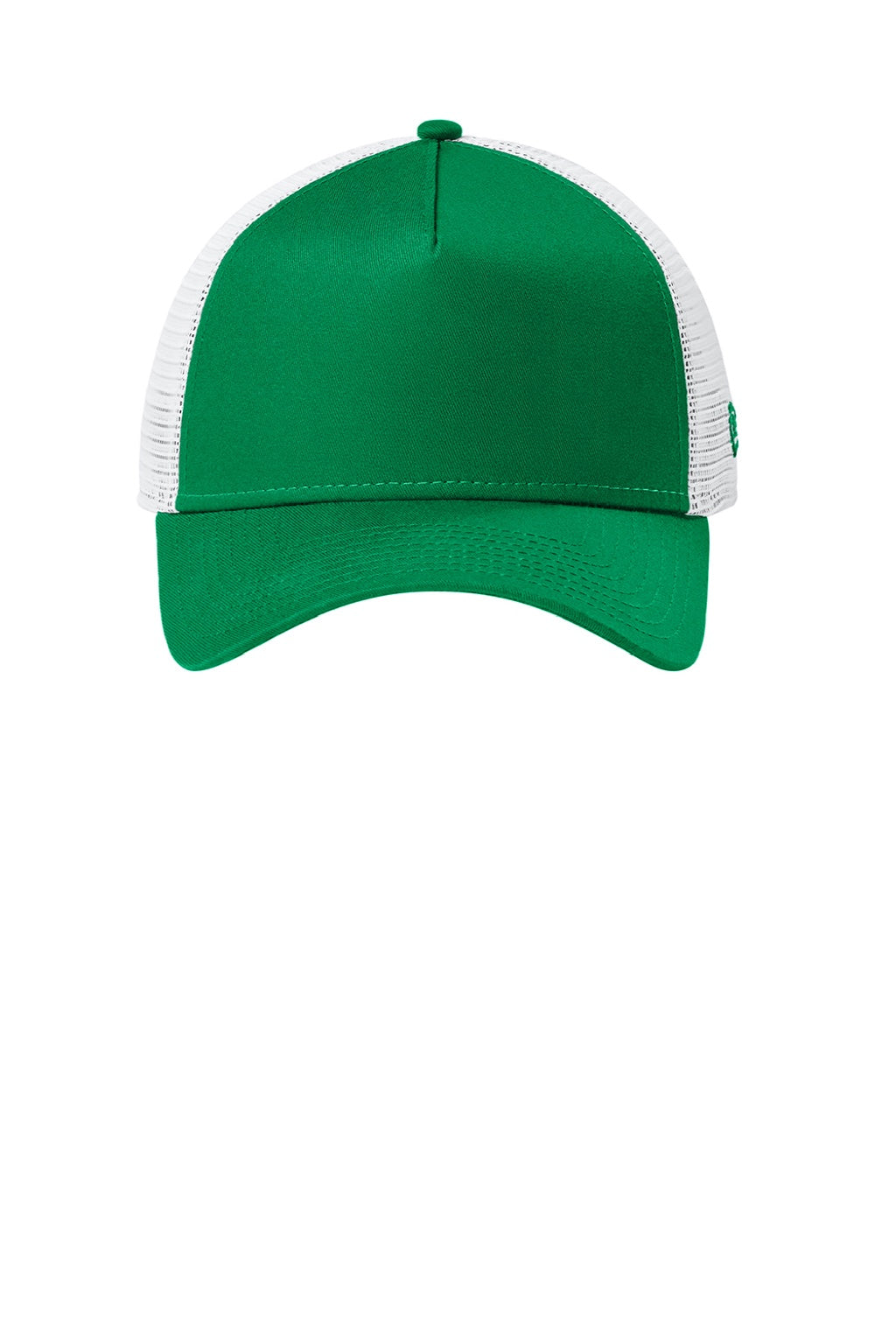 New Era Hats NE205 Mens Adjustable Trucker Hat Flag Kelly Green/White Flat Front