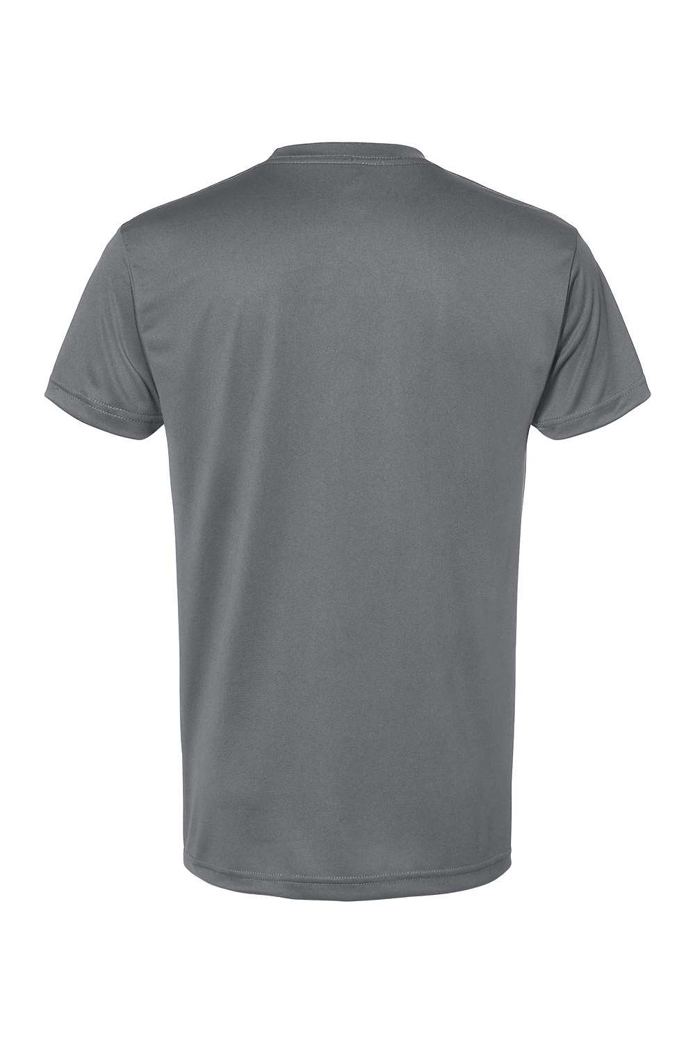 Bayside 5300 Mens USA Made Performance Short Sleeve Crewneck T-Shirt Charcoal Grey Flat Back