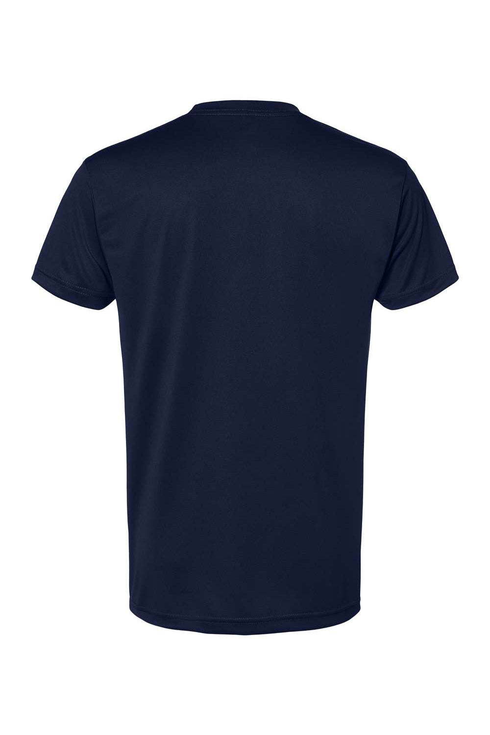 Bayside 5300 Mens USA Made Performance Short Sleeve Crewneck T-Shirt Navy Blue Flat Back