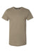 Bella + Canvas 3006 Mens Long Body Urban Short Sleeve Crewneck T-Shirt Heather Olive Green Flat Front