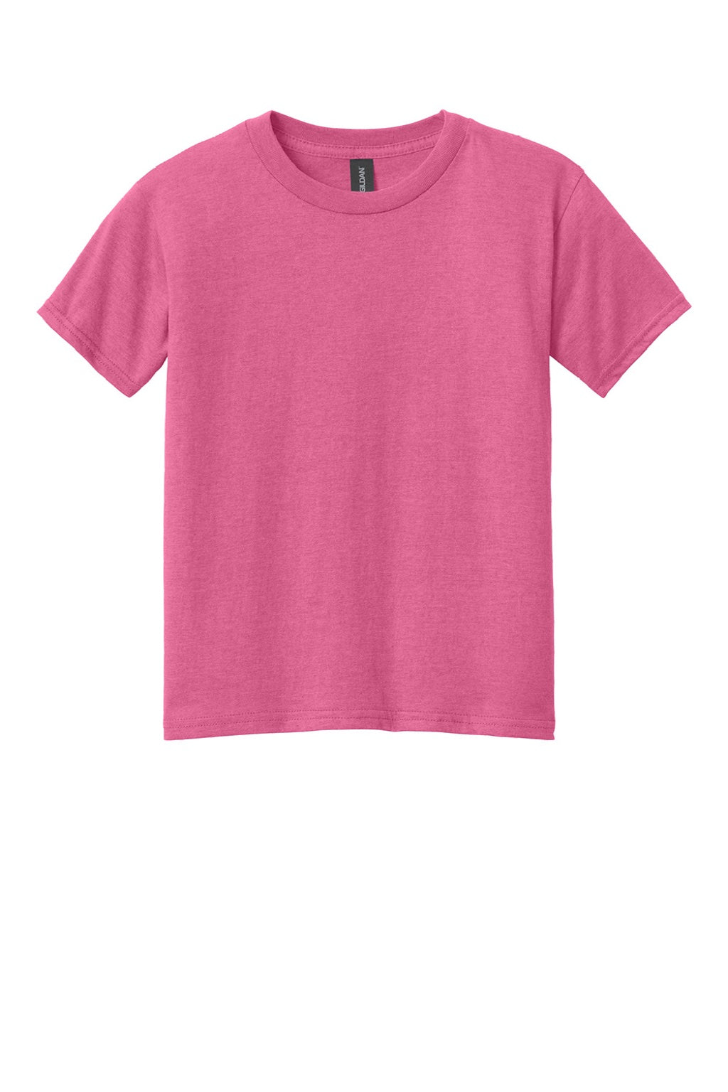 Gildan 64000BCVC Youth Softstyle CVC Short Sleeve Crewneck T-Shirt Pink Lemonade Mist Flat Front