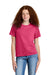 Gildan 64000BCVC Youth Softstyle CVC Short Sleeve Crewneck T-Shirt Pink Lemonade Mist Model Front