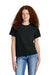 Gildan 64000BCVC Youth Softstyle CVC Short Sleeve Crewneck T-Shirt Pitch Black Model Front