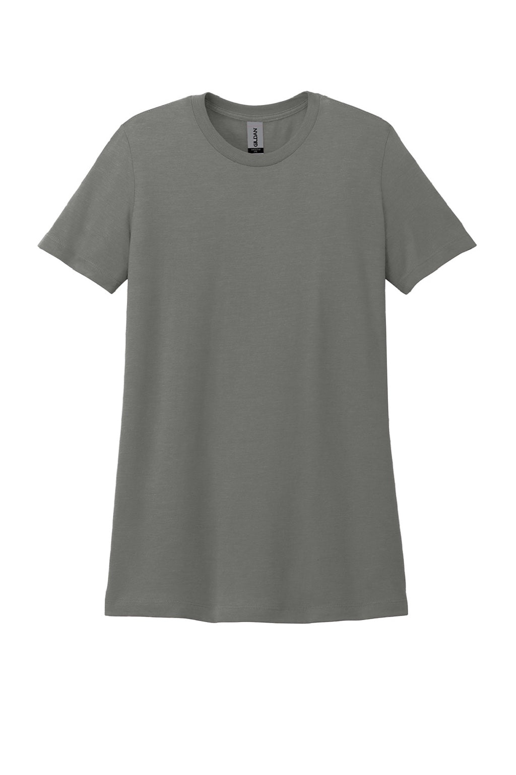 Gildan 64001LCVC Womens Softstyle CVC Short Sleeve Crewneck T-Shirt Gunmetal Grey Flat Front