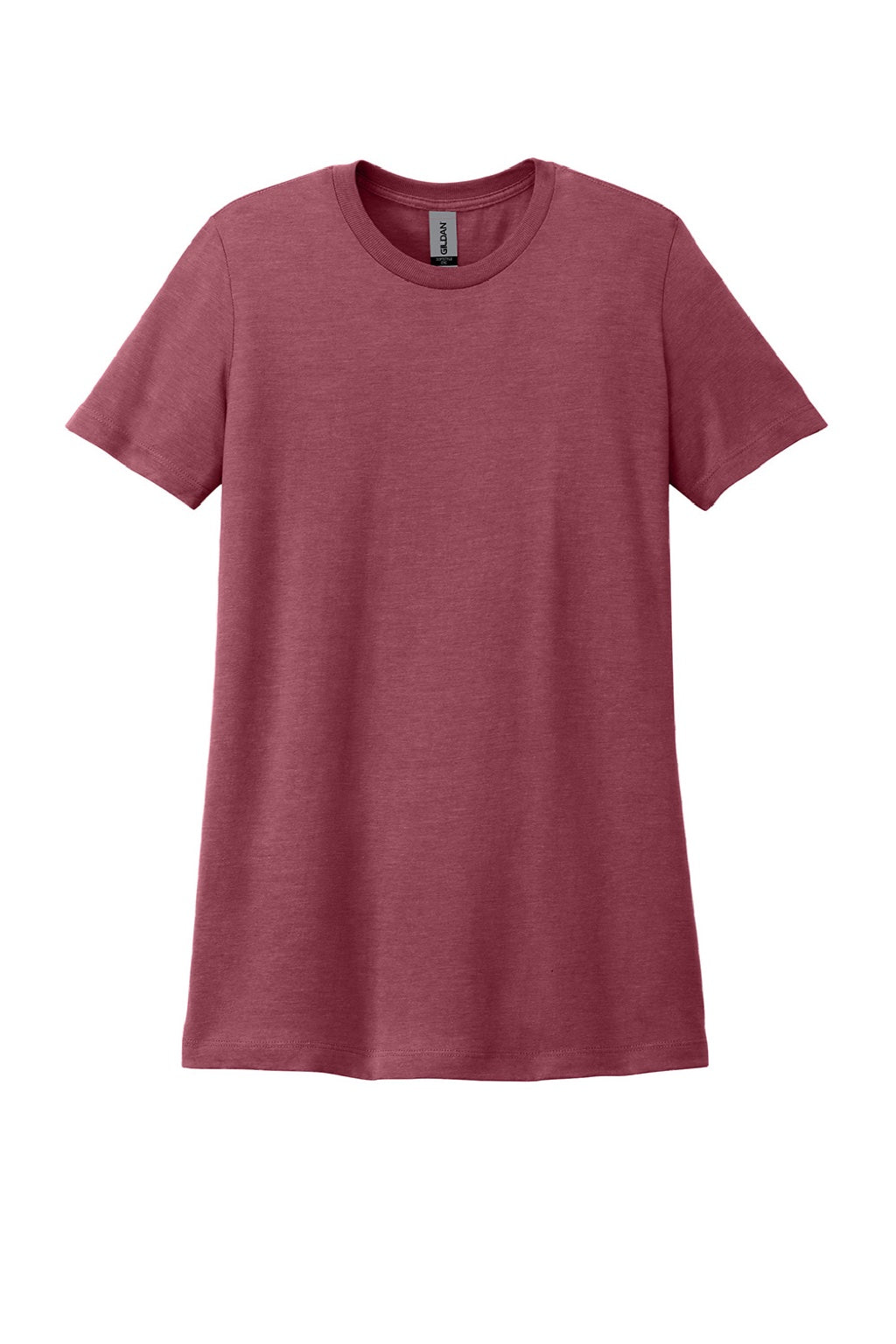 Gildan 64001LCVC Womens Softstyle CVC Short Sleeve Crewneck T-Shirt Maroon Mist Flat Front