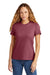 Gildan 64001LCVC Womens Softstyle CVC Short Sleeve Crewneck T-Shirt Maroon Mist Model Front
