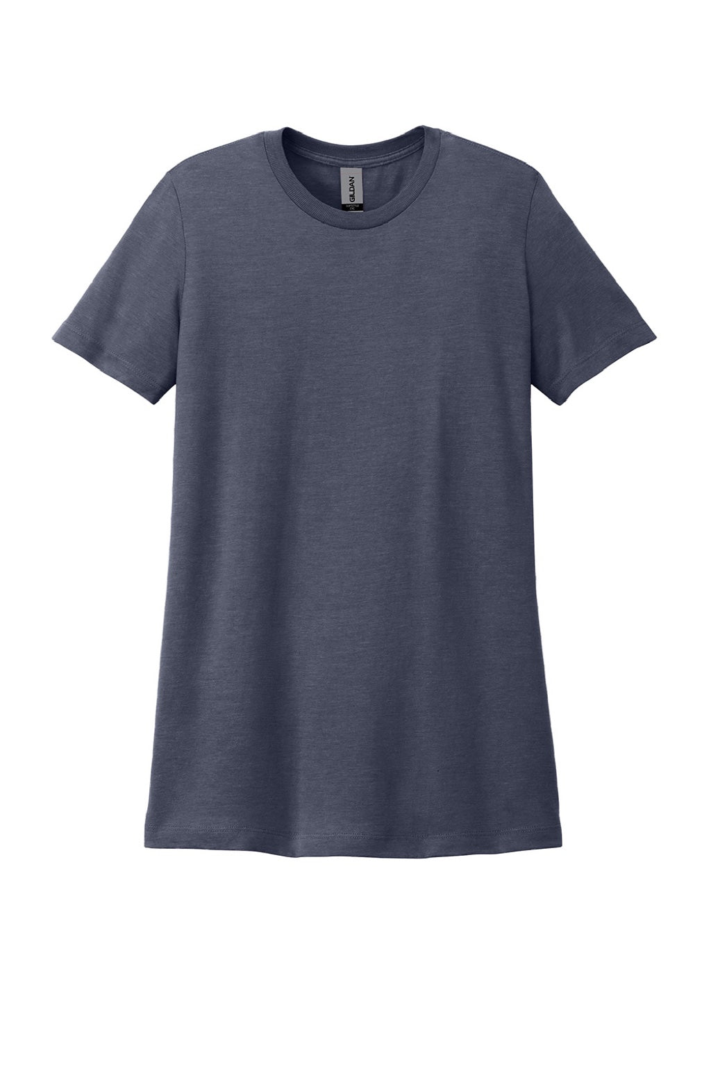 Gildan 64001LCVC Womens Softstyle CVC Short Sleeve Crewneck T-Shirt Navy Blue Mist Flat Front