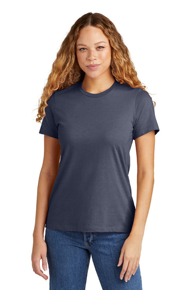Gildan 64001LCVC Womens Softstyle CVC Short Sleeve Crewneck T-Shirt Navy Blue Mist Model Front