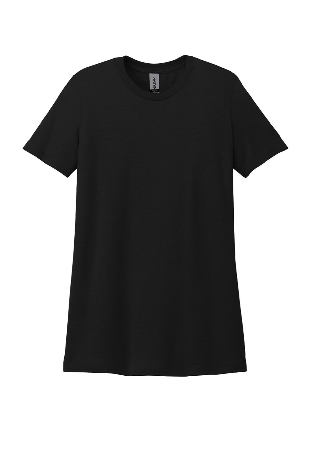 Gildan 64001LCVC Womens Softstyle CVC Short Sleeve Crewneck T-Shirt Pitch Black Flat Front