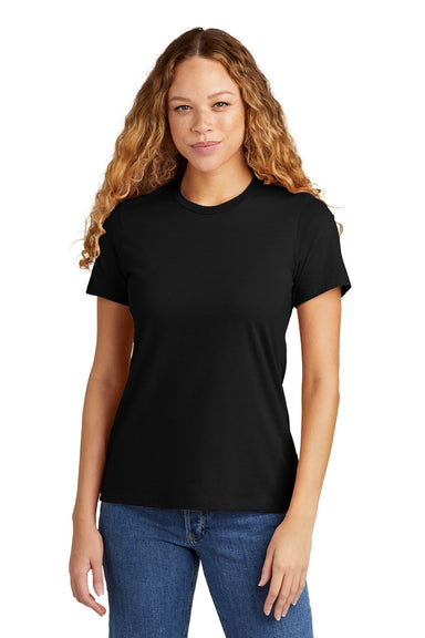 Gildan 64001LCVC Womens Softstyle CVC Short Sleeve Crewneck T-Shirt Pitch Black Model Front