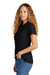 Gildan 64001LCVC Womens Softstyle CVC Short Sleeve Crewneck T-Shirt Pitch Black Model Side
