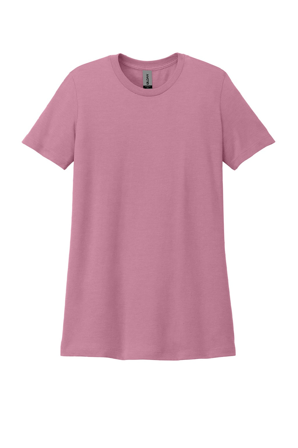 Gildan 64001LCVC Womens Softstyle CVC Short Sleeve Crewneck T-Shirt Plumrose Pink Flat Front