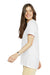 Gildan 64001LCVC Womens Softstyle CVC Short Sleeve Crewneck T-Shirt White Model Side