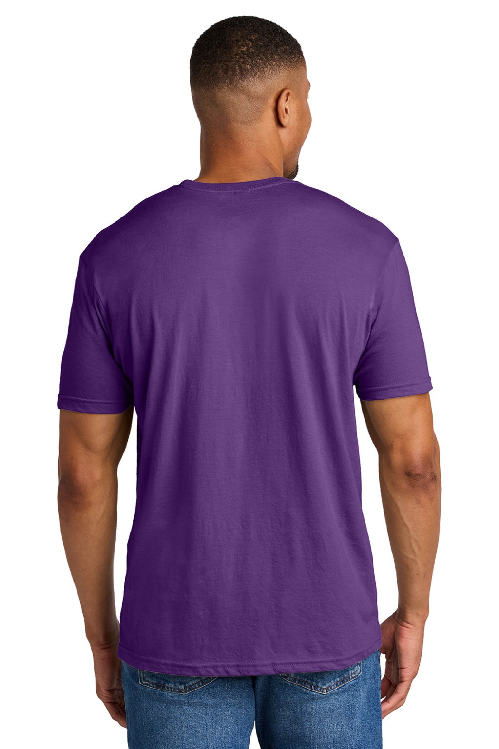 Gildan 64000CVC Mens Softstyle CVC Short Sleeve Crewneck T-Shirt Amethyst Purple Model Back