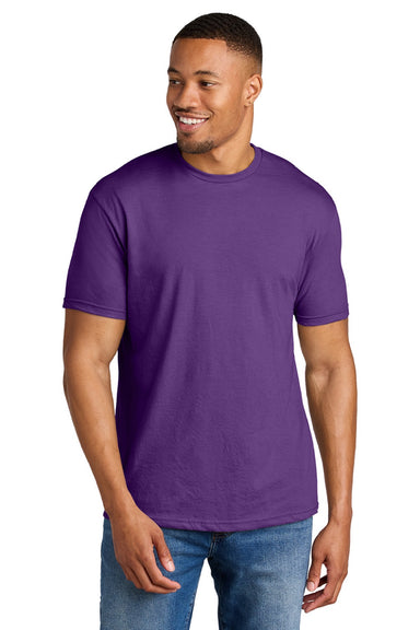 Gildan 64000CVC Mens Softstyle CVC Short Sleeve Crewneck T-Shirt Amethyst Purple Model Front