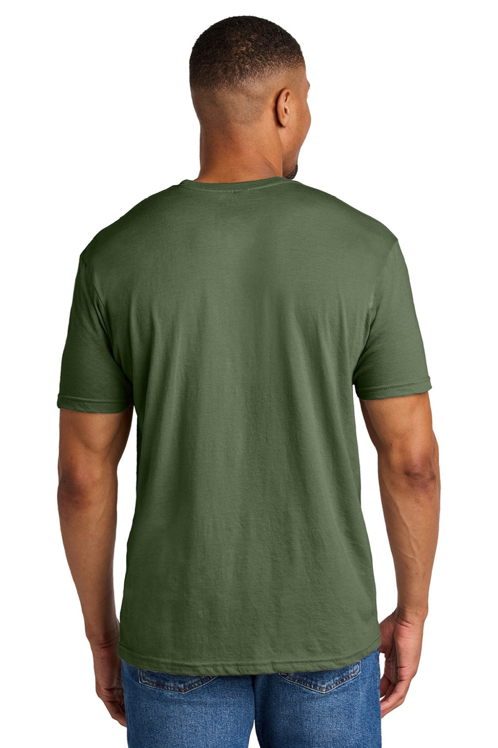 Gildan 64000CVC Mens Softstyle CVC Short Sleeve Crewneck T-Shirt Cactus Green Model Back