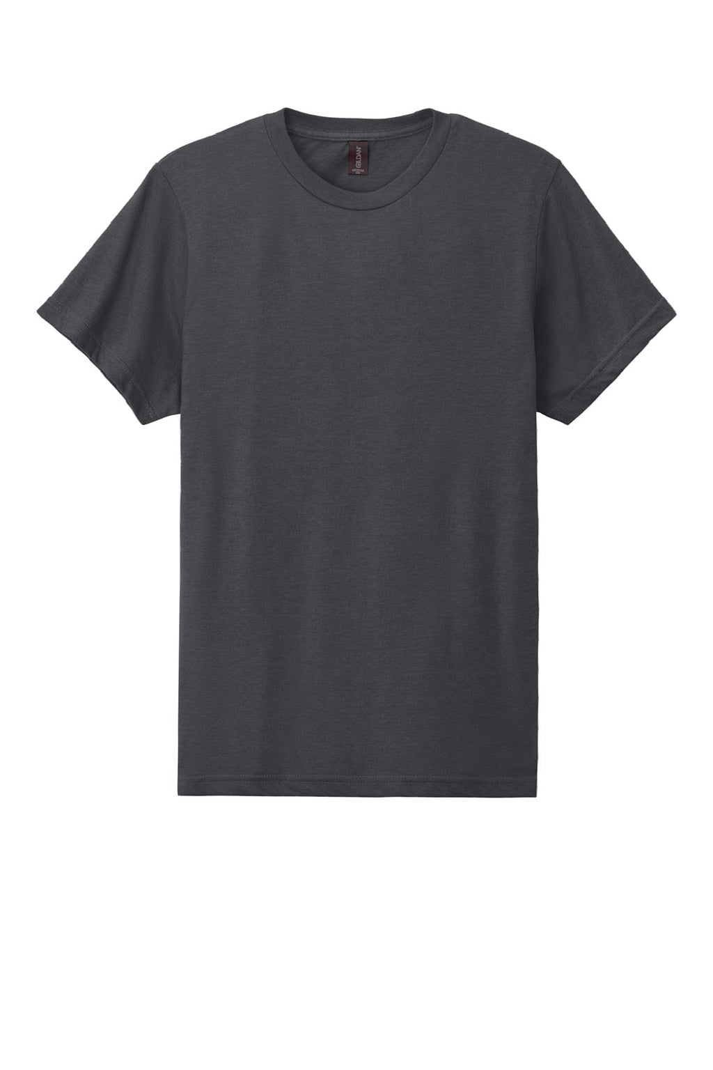 Gildan 64000CVC Mens Softstyle CVC Short Sleeve Crewneck T-Shirt Heather Dark Grey Flat Front