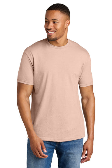 Gildan 64000CVC Mens Softstyle CVC Short Sleeve Crewneck T-Shirt Dusty Rose Pink Model Front