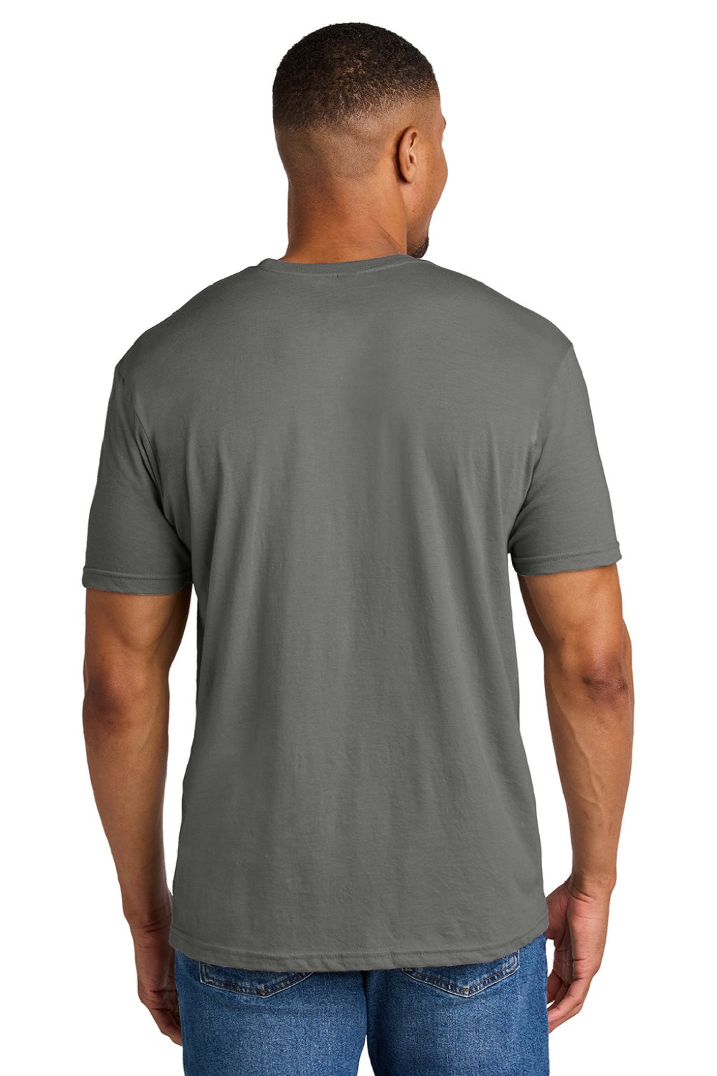 Gildan 64000CVC Mens Softstyle CVC Short Sleeve Crewneck T-Shirt Gunmetal Grey Model Back
