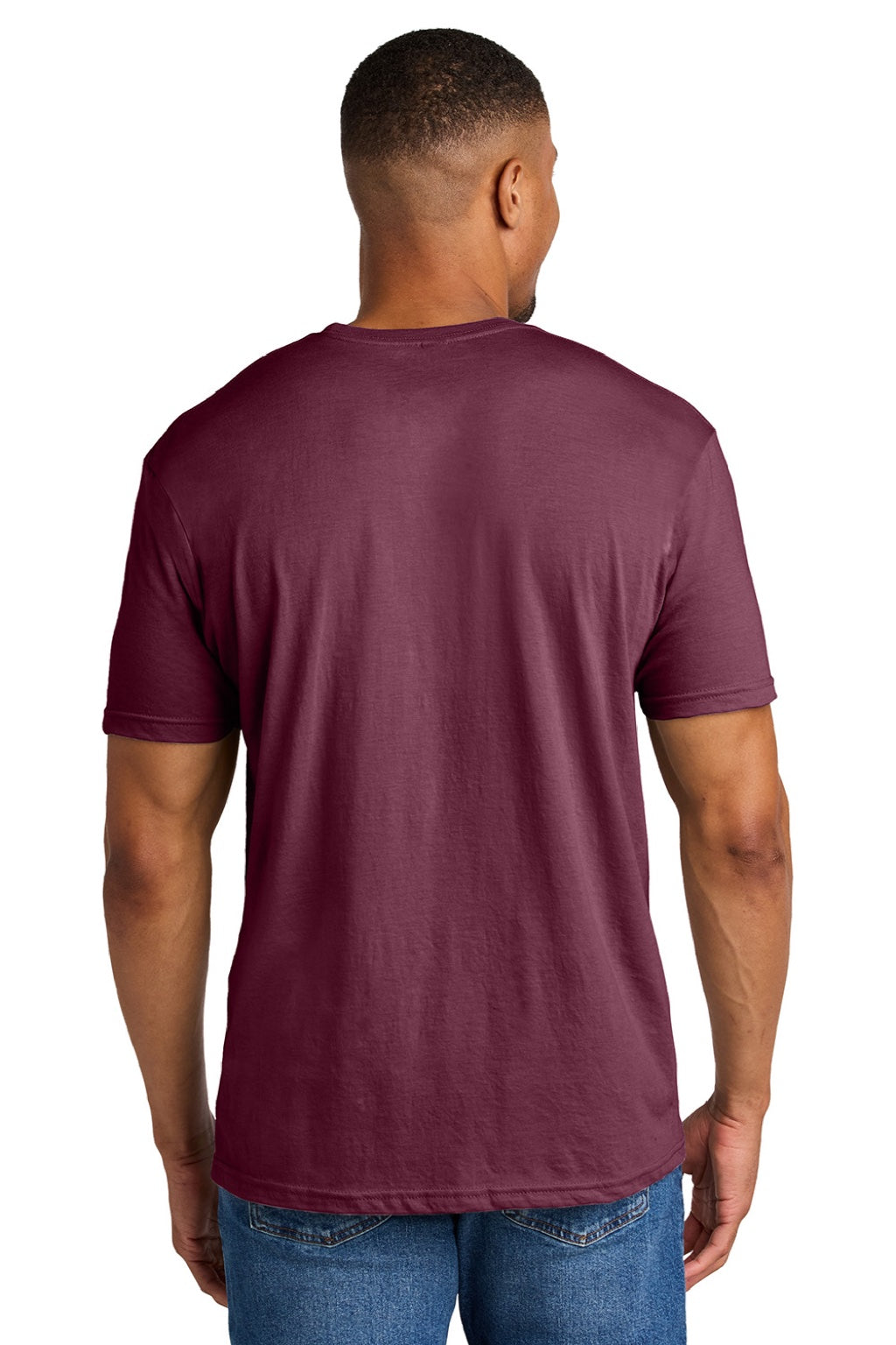 Gildan 64000CVC Mens Softstyle CVC Short Sleeve Crewneck T-Shirt Maroon Mist Model Back
