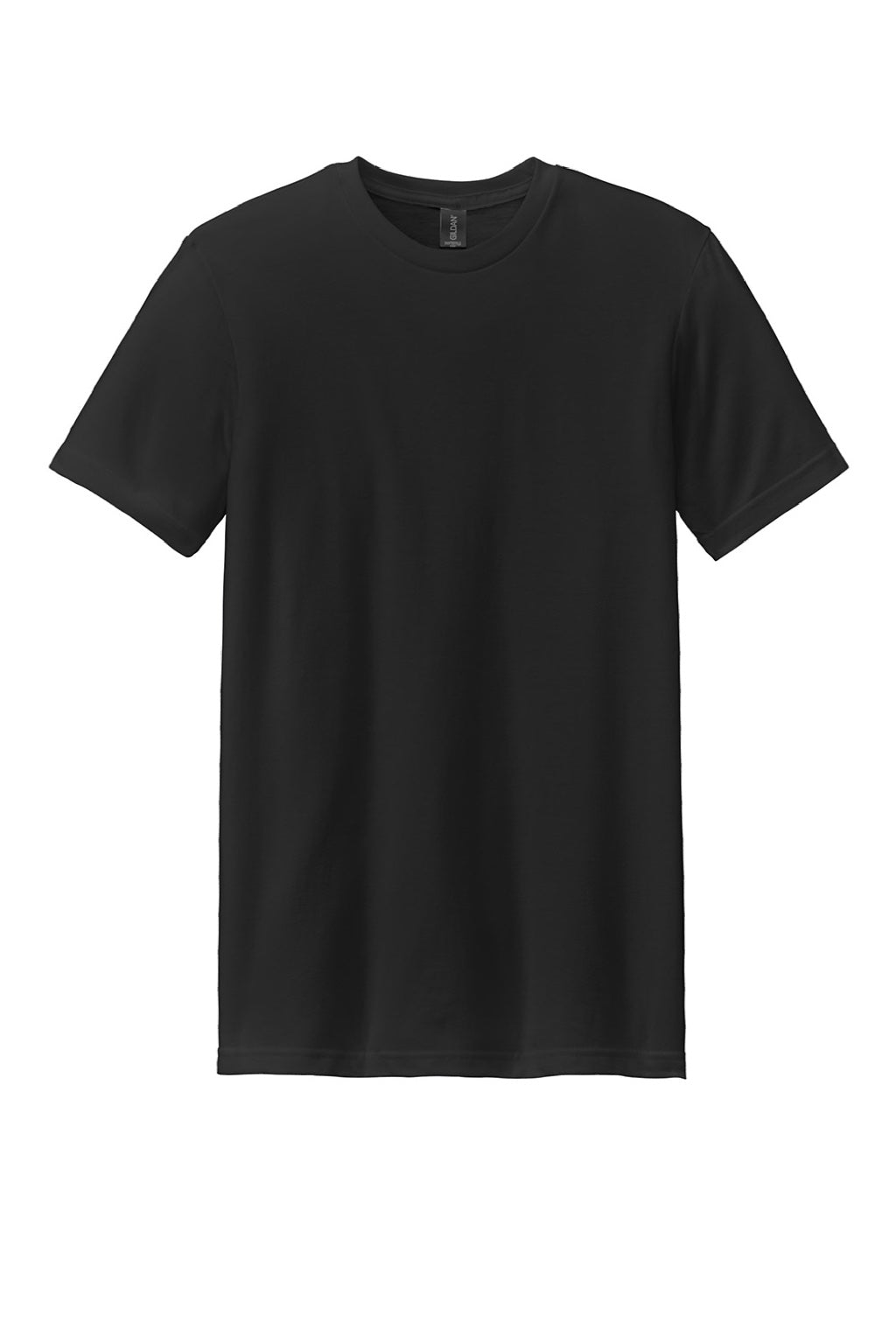 Gildan 64000CVC Mens Softstyle CVC Short Sleeve Crewneck T-Shirt Pitch Black Flat Front