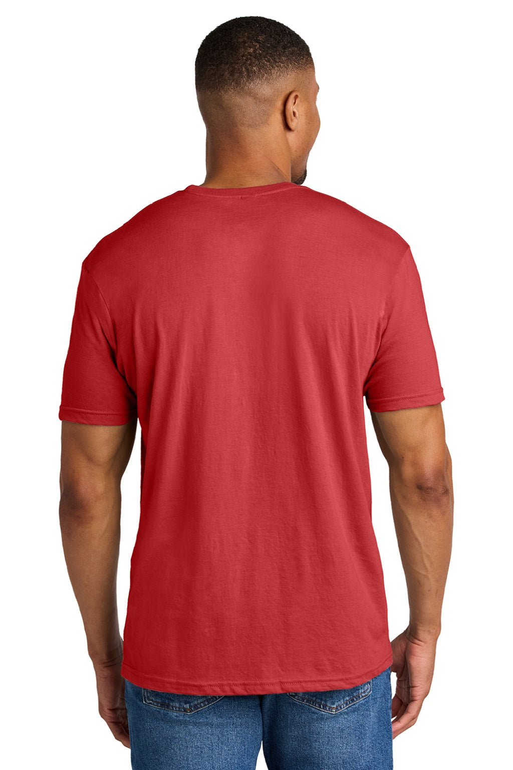 Gildan 64000CVC Mens Softstyle CVC Short Sleeve Crewneck T-Shirt Red Mist Model Back