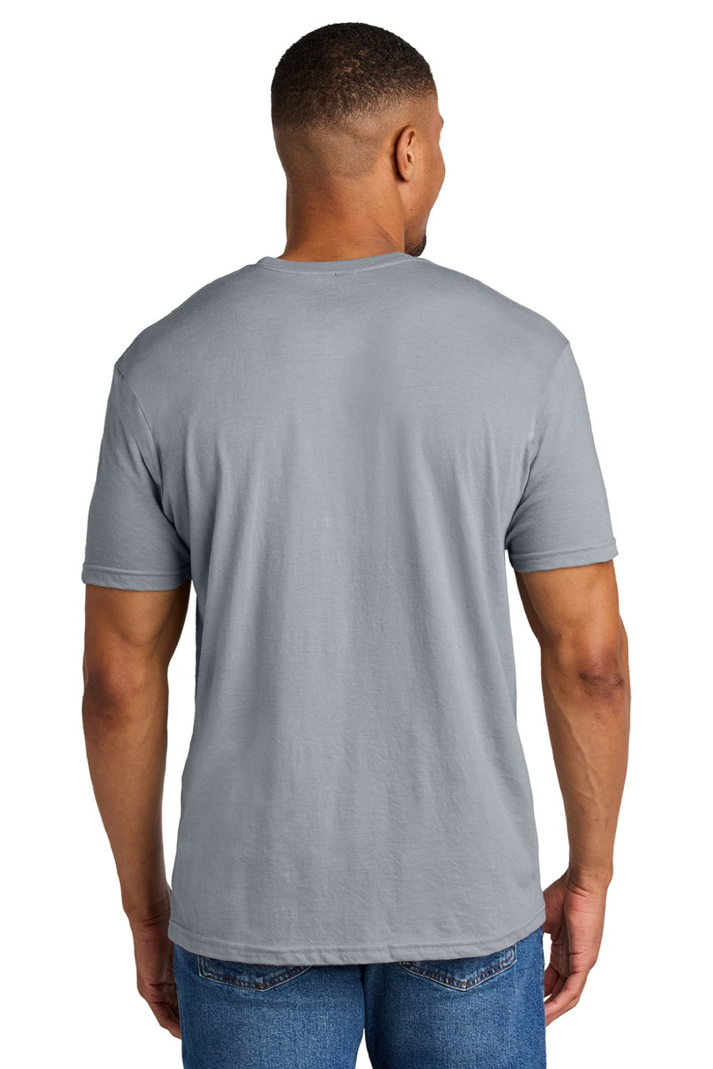 Gildan 64000CVC Mens Softstyle CVC Short Sleeve Crewneck T-Shirt Sport Grey Model Back