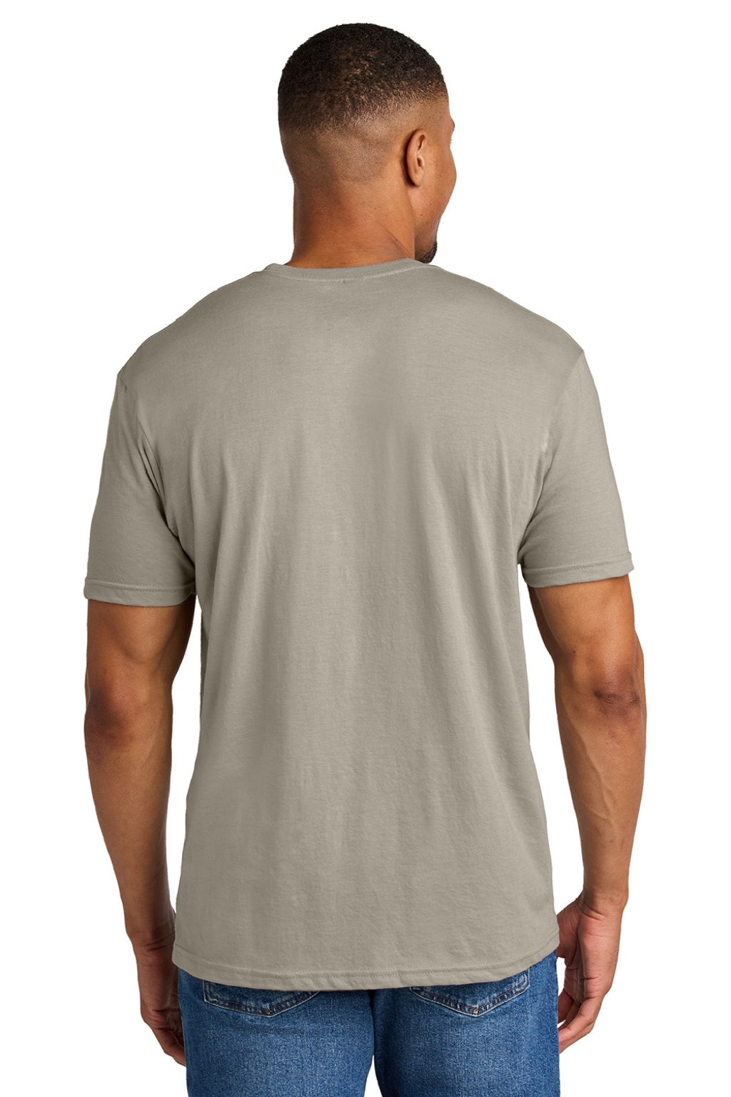 Gildan 64000CVC Mens Softstyle CVC Short Sleeve Crewneck T-Shirt Slate Grey Model Back