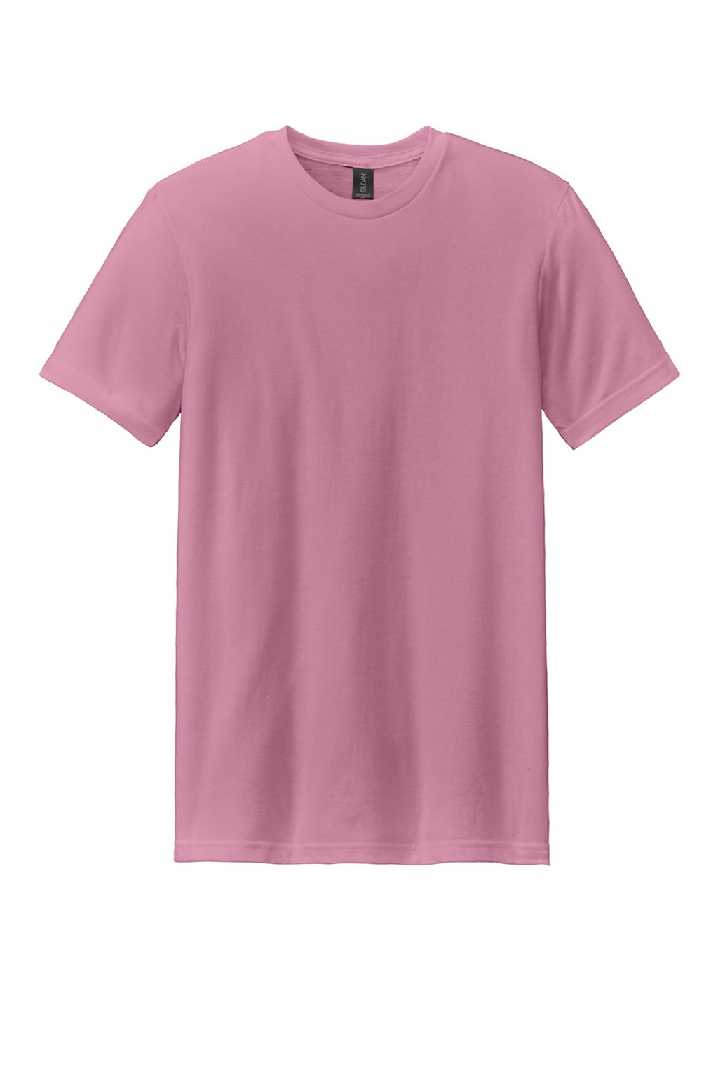 Gildan 64000CVC Mens Softstyle CVC Short Sleeve Crewneck T-Shirt Plumrose Pink Flat Front