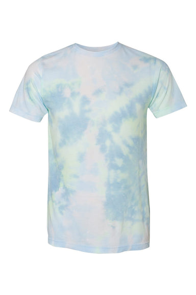 Dyenomite 650DR Mens Dream Tie Dyed Short Sleeve Crewneck T-Shirt Green Flat Front