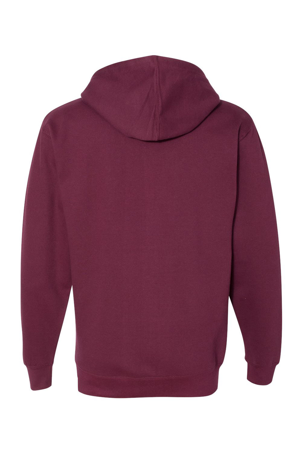 Independent Trading Company SS4500Z Mens Full Zip Hooded Sweatshirt Hoodie w/ Pockets Maroon Flat Back