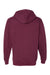 Independent Trading Company SS4500Z Mens Full Zip Hooded Sweatshirt Hoodie w/ Pockets Maroon Flat Back