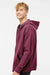 Independent Trading Company SS4500Z Mens Full Zip Hooded Sweatshirt Hoodie w/ Pockets Maroon Model Side