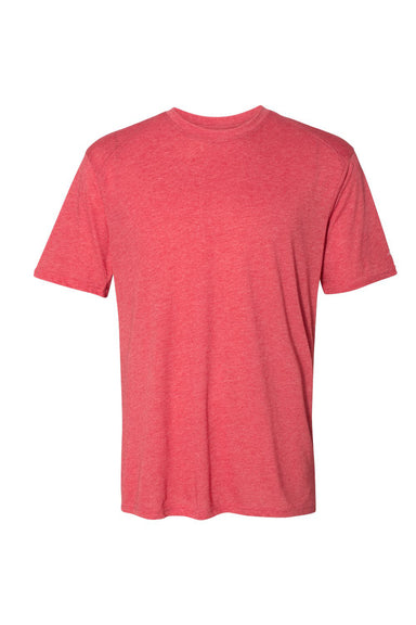 Badger 4940 Mens Performance Moisture Wicking Short Sleeve Crewneck T-Shirt Heather Red Flat Front