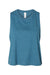 Bella + Canvas BC6682/6682 Womens Cropped Tank Top Heather Deep Teal Blue Flat Front
